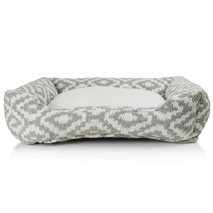 Pawpourri Aztec Lounger Bed for Dogs (Grey/White)