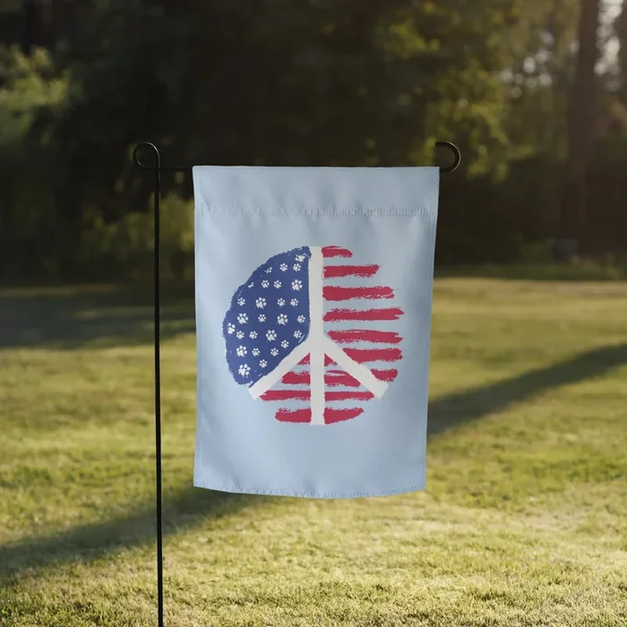 Paws of Peace Garden Flag