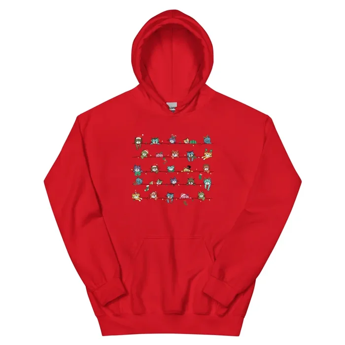 Peeping Pets Holiday Cats Hoodie