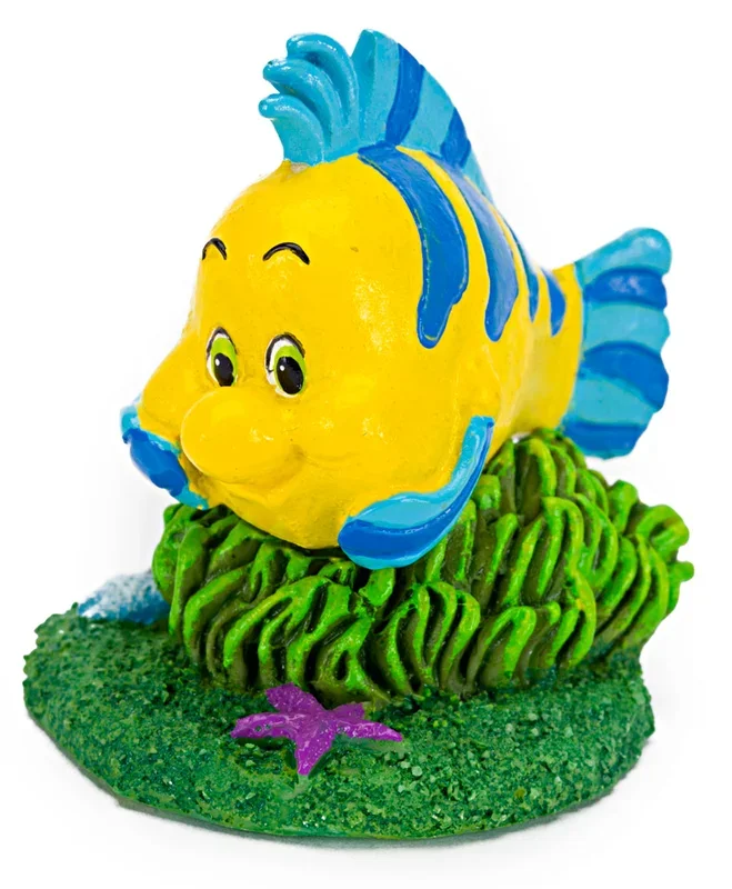 Penn-Plax Officially Licensed Disney’s The Little Mermaid Fish Aquarium Ornament – Mini Flounder