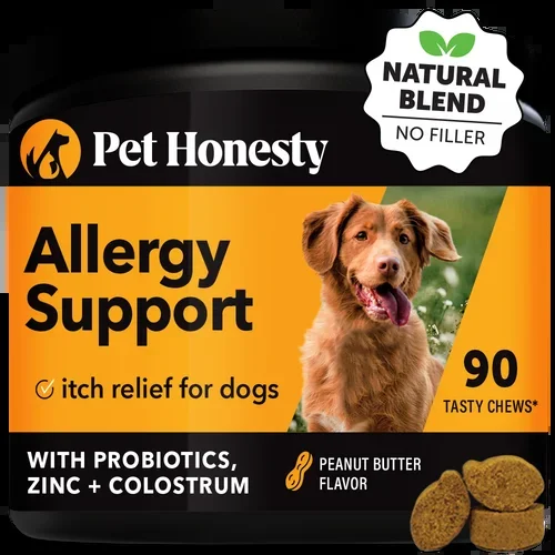 Pet Honesty Allergy Support Supplement Peanut Butter Flavor for Dogs