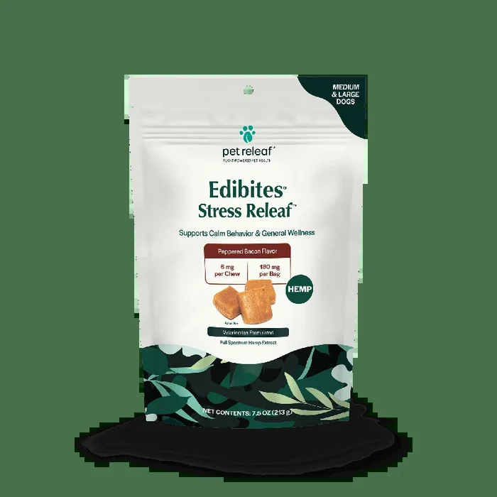 Pet Releaf Stress Releaf Edibites Peppered Bacon Flavor for Medium & Large Dogs