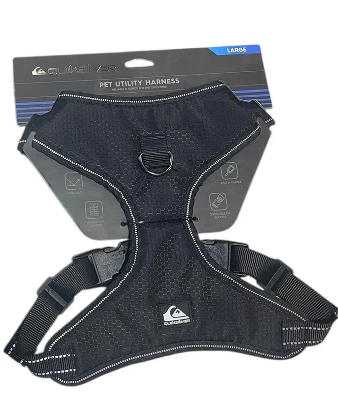 pet utility harness reflective padded for comfort build in handle quick release buckles