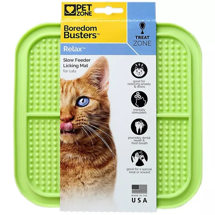 Pet Zone Cat Boredom Busterz Relax Licking Mat, Green