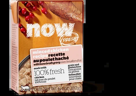 Petcurean NOW! Fresh Grain Free Minced Chicken Recipe with Bone Broth Wet Cat Food