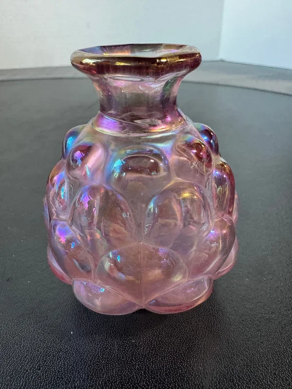 Pink Fenton Carnival Glass Jacqueline Bud Vase