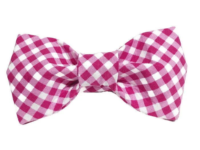 Pink Gingham Dog Bow Tie – 9000