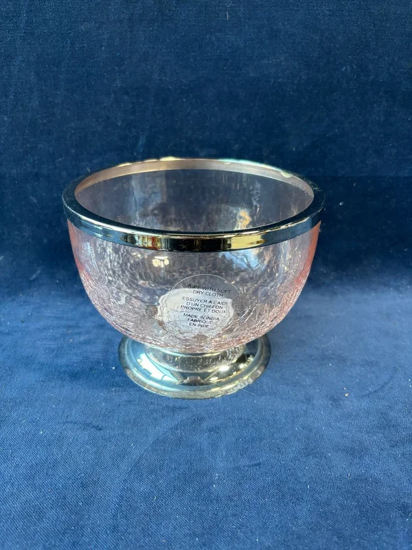 Pink Glass Pedestal Bowl