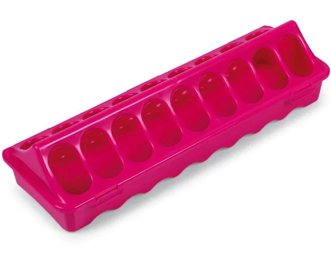 Plastic Ground Chicken Feeder – Chick Feeders, Hinged Lid, Durable Outdoor Poultry Feeder