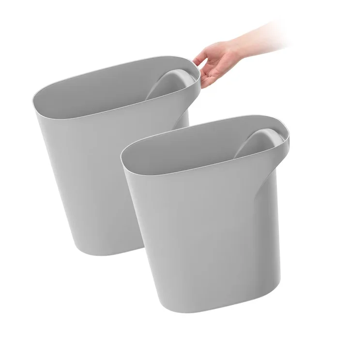 Plastic Wastebasket Trash Cans for Home, Office, Bedroom, Bathroom 6 Gallon, 2 Pack