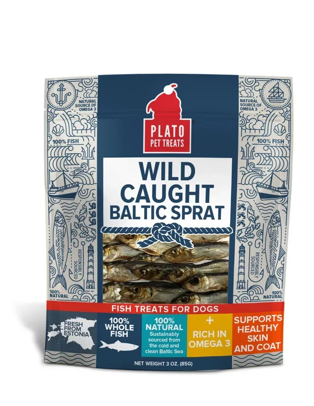 PLATO Baltic Sprat Treats for Dogs & Cats 3oz