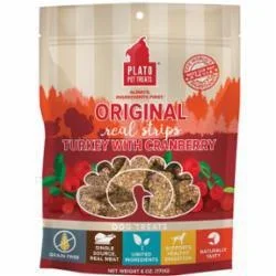 Plato Dog Strips Grain Free Turkey Cranberry 18oz
