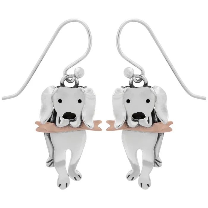 Playful Labrador Sterling Earrings