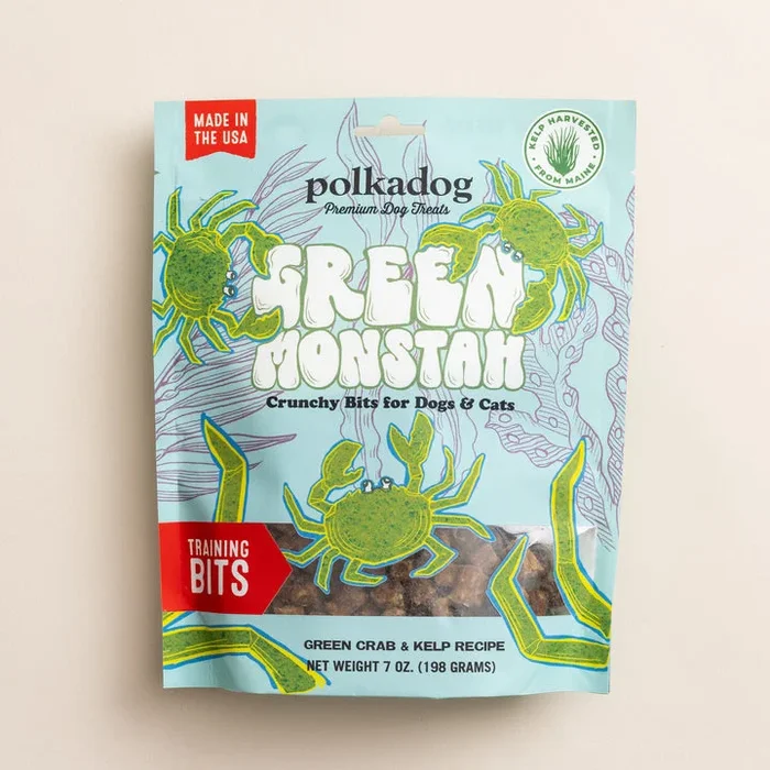 Polkadog Green Monstah Crunchy Bits for Dogs & Cats
