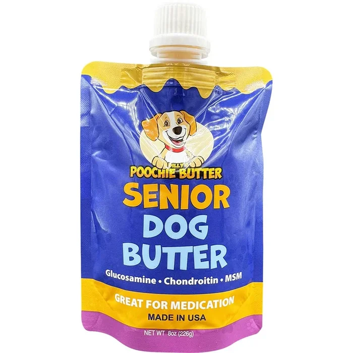 Poochie Butter – 8oz Senior Dog Peanut Butter Squeeze Pack