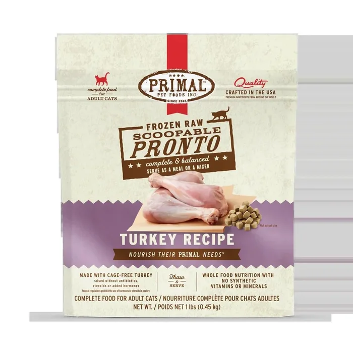 Primal Cat Raw Frozen Pronto 1lb Turkey