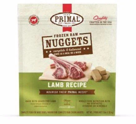 Primal Dog Raw Frozen Nuggets Lamb 1oz 3lb