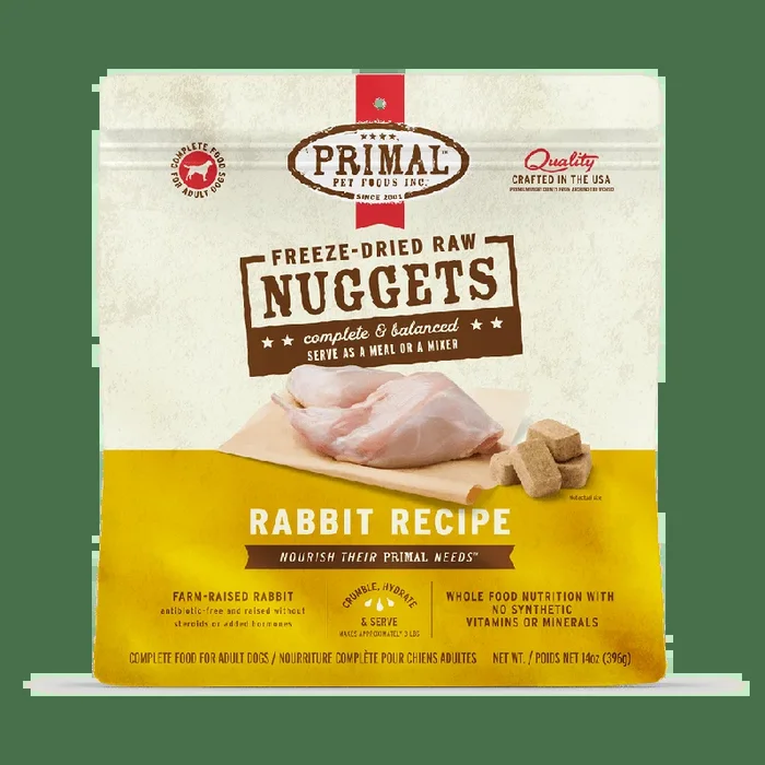 Primal Freeze Dried Nuggets Grain Free Rabbit Formula Dog Food