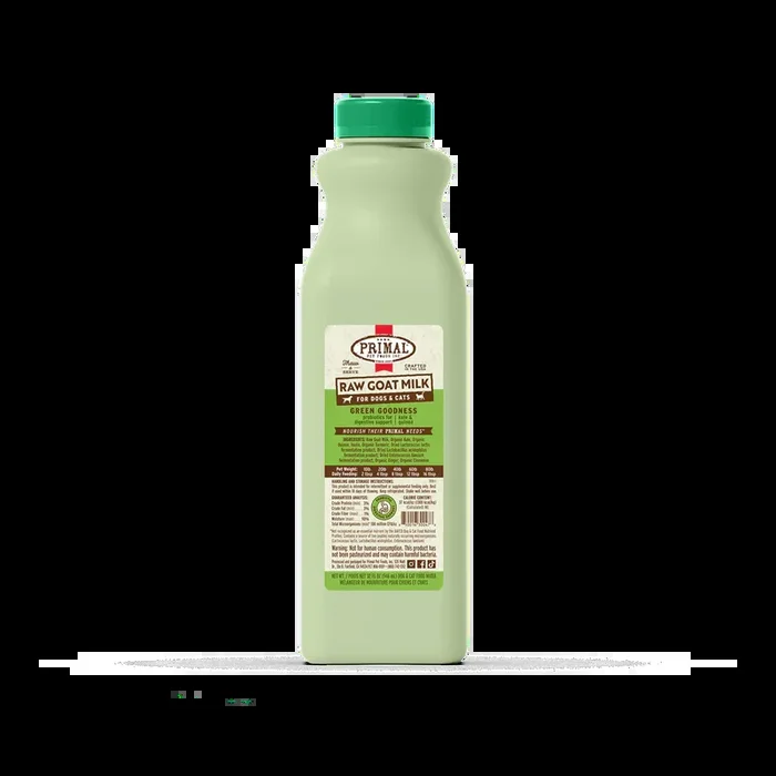 Primal Frozen Raw Goat Milk, Green Goodness Recipe, 32-oz