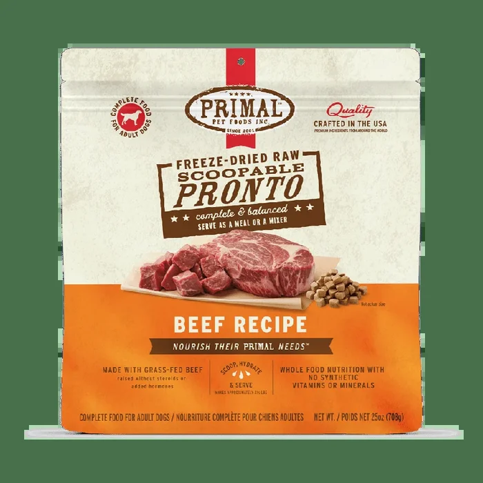 Primal Pronto Beef Recipe Freeze Dried Raw Dog Food