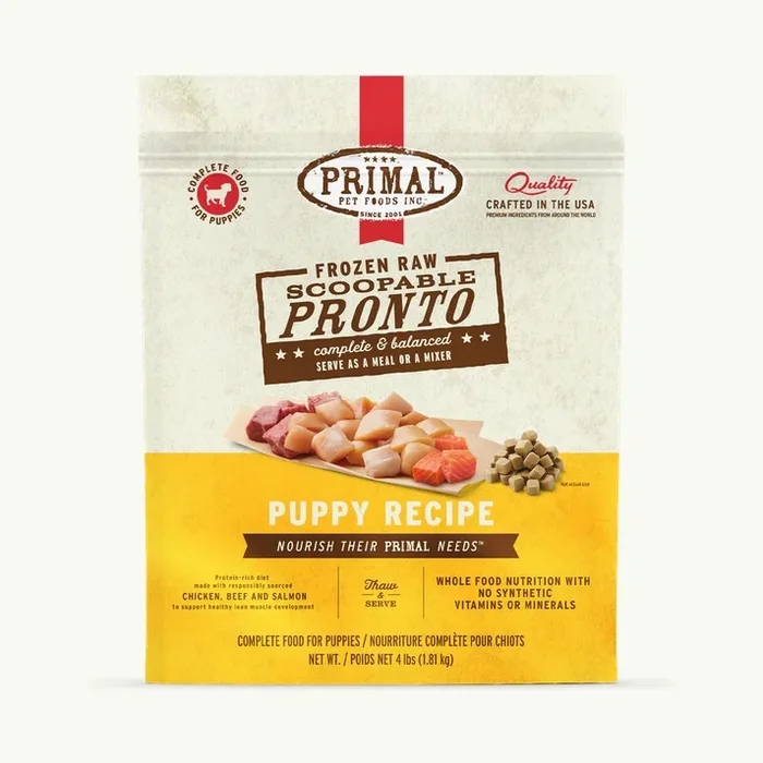 Primal Pronto Puppy, Frozen Raw Dog Food, 4-lb Bag