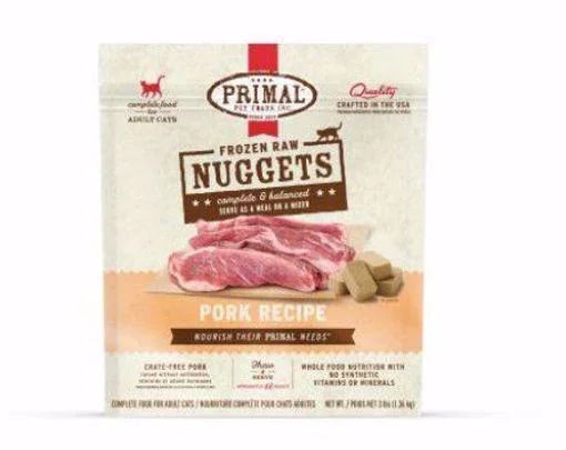 Primal Raw Frozen Pork Nuggets Cat 3lb