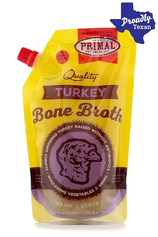 Primal Turkey Bone Broth Frozen Supplement for Pets