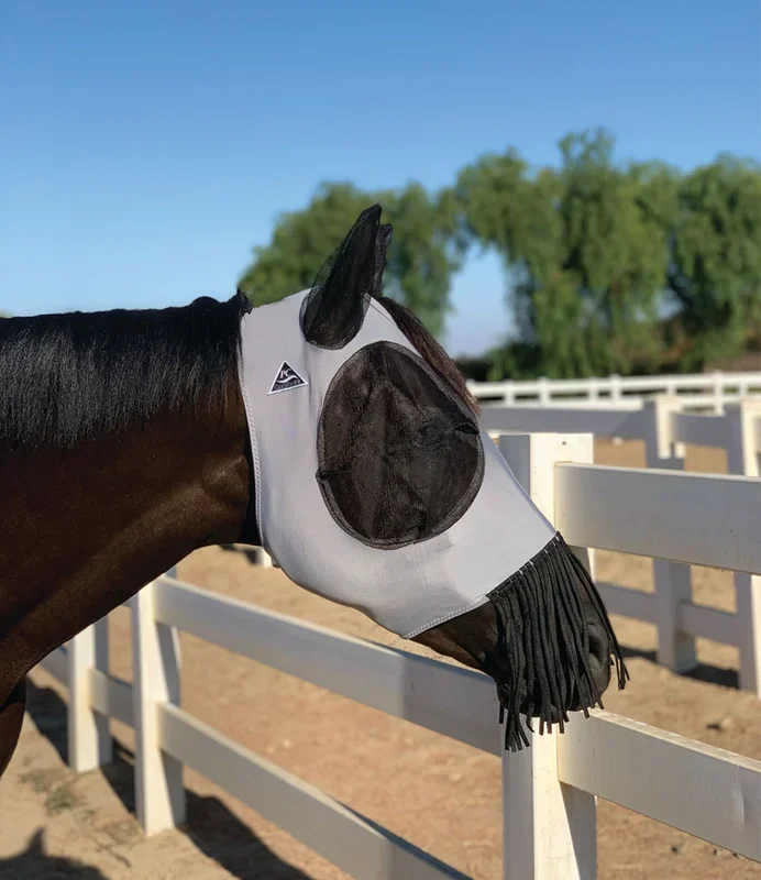 Professional’s Choice Comfort-Fit Lycra Horse Fly Mask with Ears & Nose Fringe