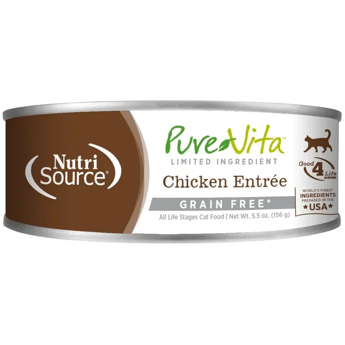 Pure Vita Chicken & Chicken Liver Grain-Free Canned Cat Food 5.5oz