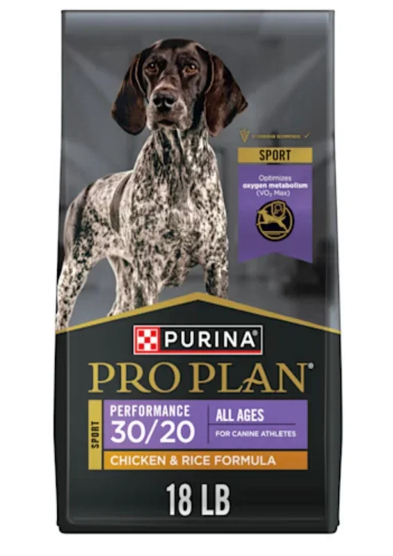 Purina Pro Plan Sport Performance 30/20 Chicken and Rice Formula High Protein Dog Food – 18 lb. Bag
