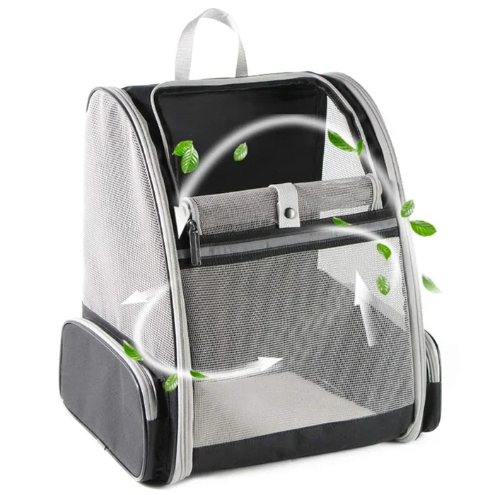 QPets Expandable Backpack for Dogs and Cats (Grey)
