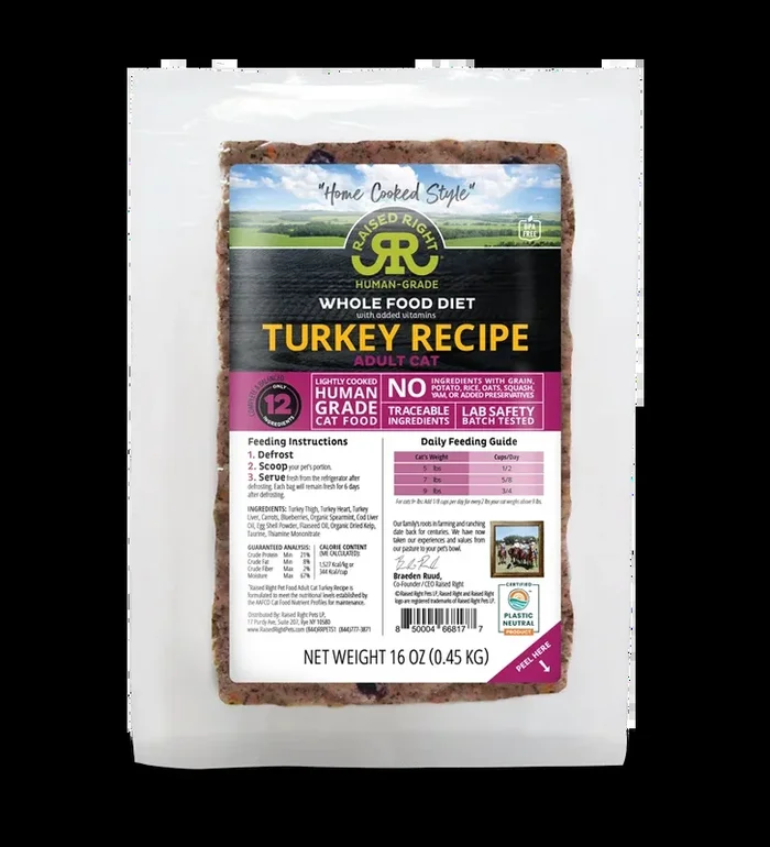 Raised Right Original Turkey Adult Cat Recipe