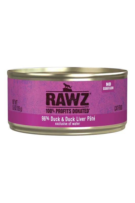 Rawz 96% Duck and Duck Liver Pate Wet Cat Food