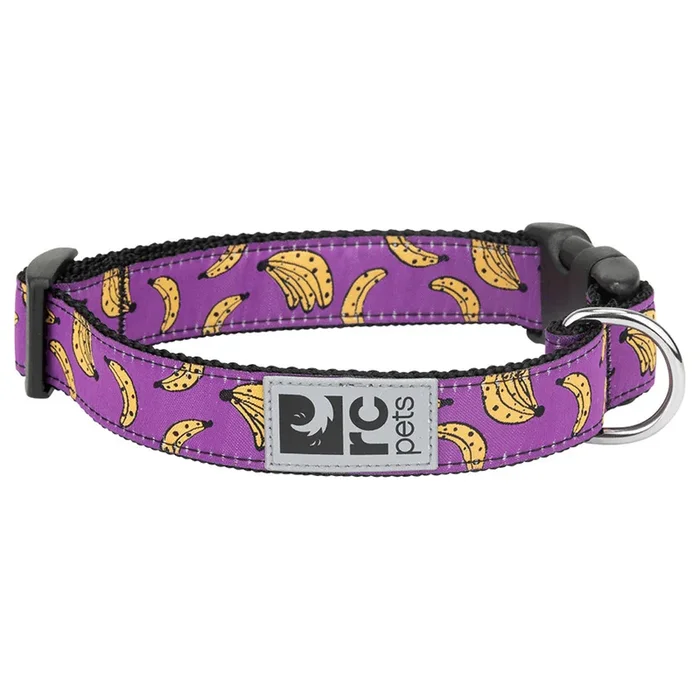 RC Pets Clip Dog Collar Bananas Large 1″ Width 15″-25″ Neck