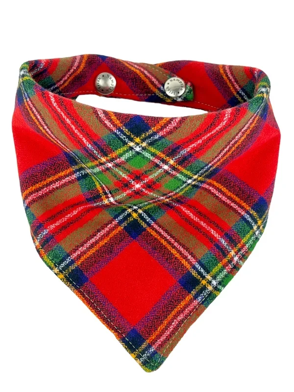 Red/Green/Royal Blue Plaid Dog Bandana – 1003