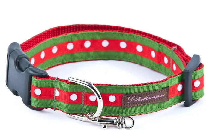 Red/Green/White Polka Dot Dog Collar – 701