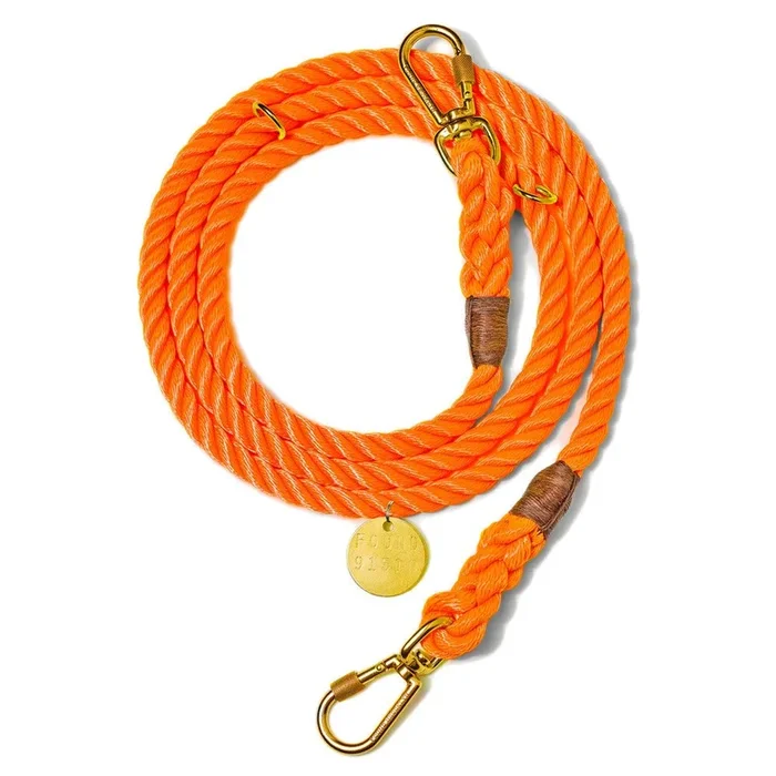 Rescue Orange Rope Dog Leash, Adjustable – Found My Animal