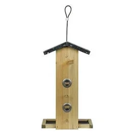 Rustic Bird Feeder, Vertical Hopper, Cedar