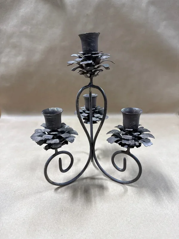 Rustic Distressed Metal Candle Holder