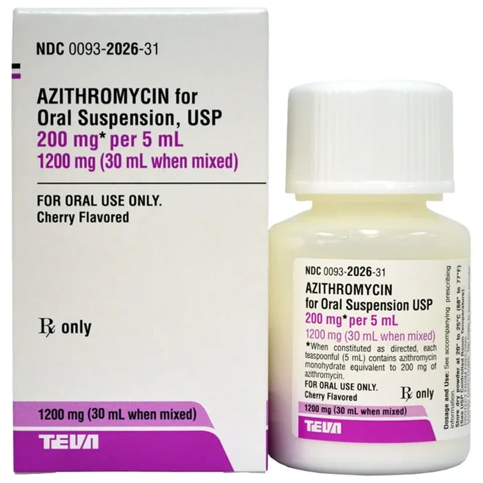 Rx Azithromycin (Generic) Oral Suspension, 200mg/5ml, 30 ml mixed