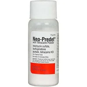 Rx Neo-Predef with Tetracaine Topical Powder for Horses, Dogs, & Cats, 15 gram