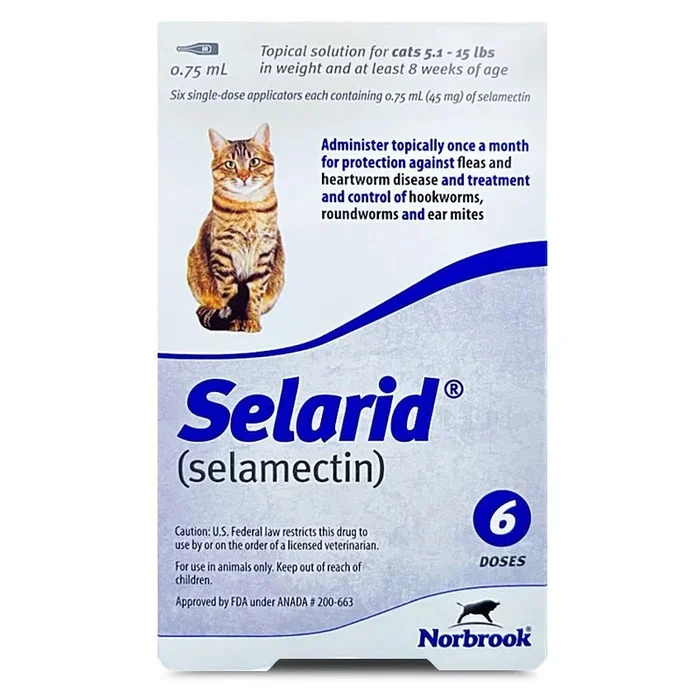 Rx Selarid (selamectin) Topical for Cats – Flea, Heartworm & Parasite Prevention