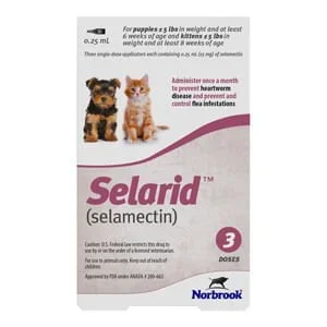 Rx Selarid (selamectin) Topical for Puppies & Kittens 0-5 lbs – Flea, Heartworm & Parasite Prevention
