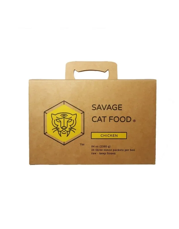 SAVAGE CAT Frozen Raw Cat Food Chicken 3 OZ 28 PK