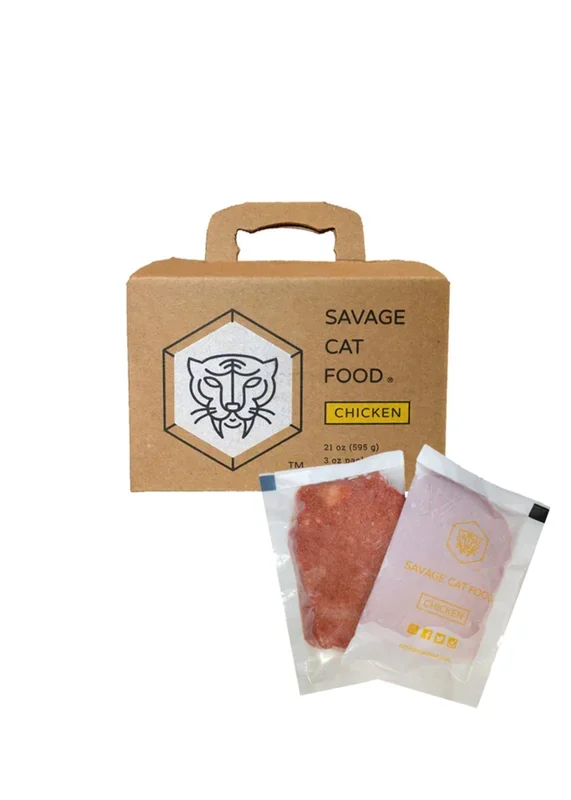 SAVAGE CAT Frozen Raw Cat Food Chicken 3OZ