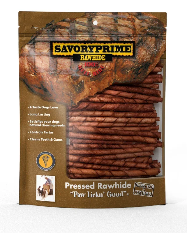 Savory Prime 5″ Twist Sticks Beef for Dogs – 100 pk