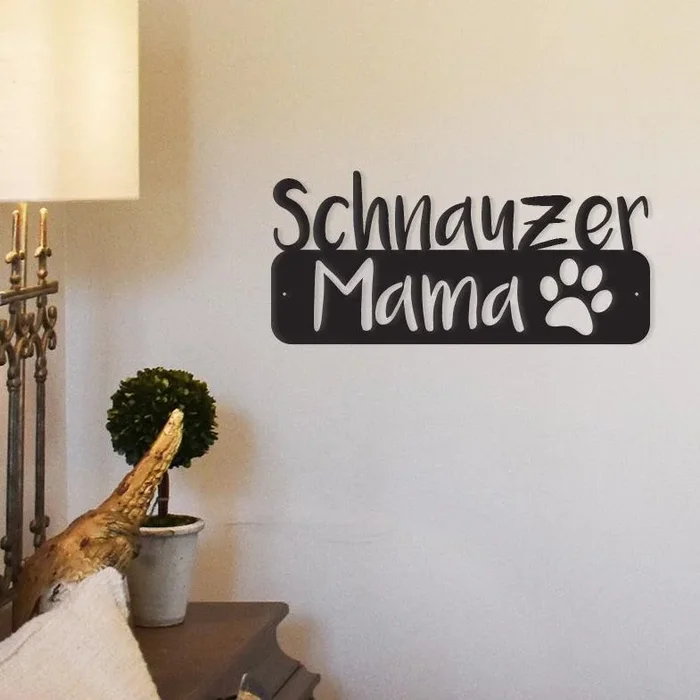 Schnauzer Mama – Metal Wall Art/Décor