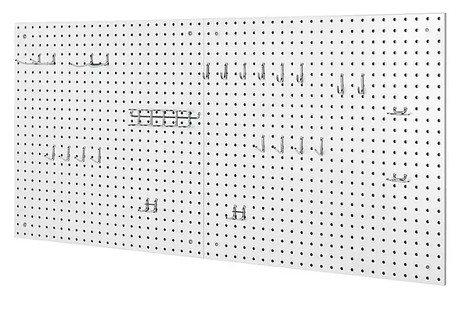 Seville Classics® UltraHD 2-Piece Pegboard Set With 23-Piece Hook Assortment, 24″ W x 24″ H