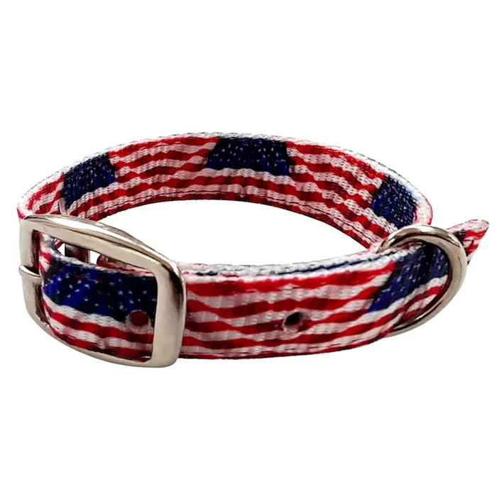 Showman Couture American Flag Nylon Dog Collar