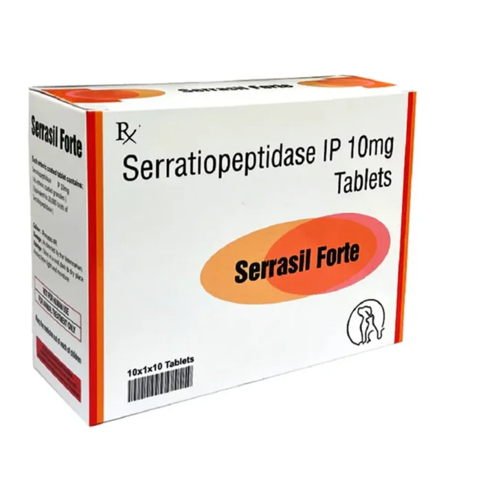 Sihil Serrasil Forte (Serratiopeptidase)10mg Tablets for Dogs and Cats